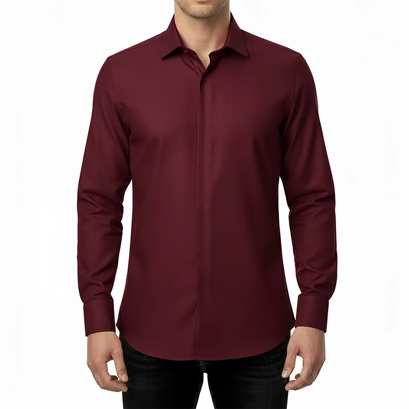 پیراهن آستین بلند یقه کراواتی مردانه ام کی مدل 1671