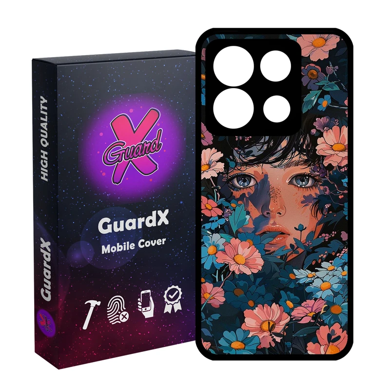 کاور گارد ایکس طرح دختر گل مدل Glass10786 مناسب برای گوشی موبایل شیائومی Poco X6 5G / Note 13 Pro 5G