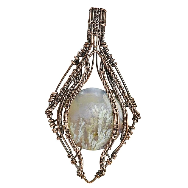 آویز گردنبند زنانه و مردانه مدل سنگ عقیق شجر فردوس