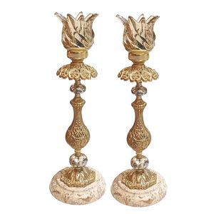 شمعدان برنجی مدل امپراتور کد S-4283 بسته دو عددی