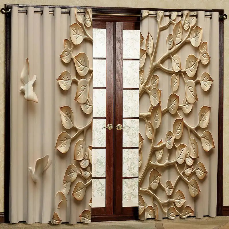 پرده مدل طرح دار مخمل پانچی کد 2678 سایز 200x140 سانتی متر