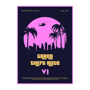 پوستر مدل دکوراتیو طرح بازی gta v کد 2028