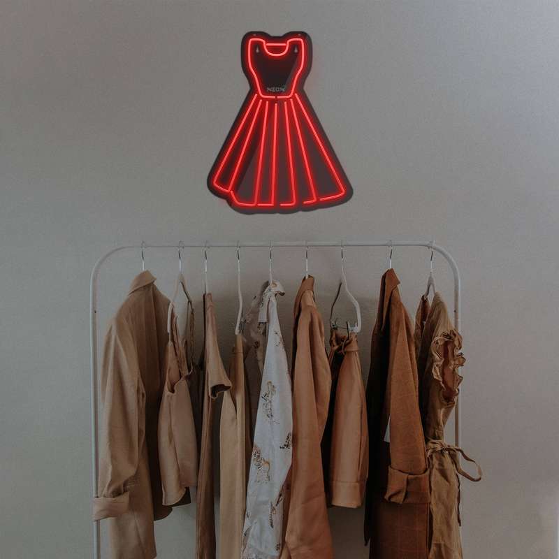 چراغ دیواری نئون دیزاین مدل Women-Clothes-BL_RD
