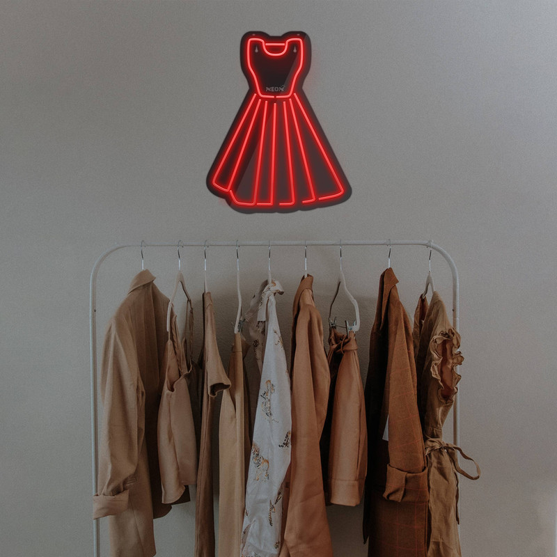 چراغ دیواری نئون دیزاین مدل Women-Clothes-BL_RD