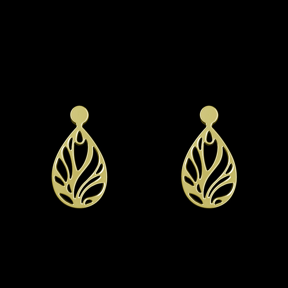 گوشواره طلا 18 عیار زنانه مدوپد مدل هندسی کد GA1-14063