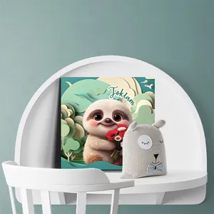 تابلو شاسی لاژید مدل اسم تکتم طرح تنبل کارتونی کد sloth