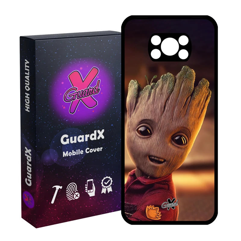 کاور گارد ایکس طرح Groot مدل Glass10479 مناسب برای گوشی موبایل شیائومی Poco X3 NFC/Poco X3/Poco X3 Pro
