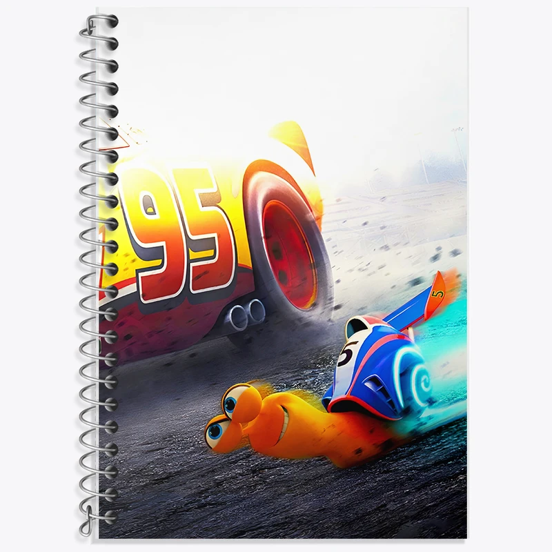 دفتر زبان 50 برگ خندالو مدل سه خط طرح مک‌کوئین (Lightning McQueen) کد F6815