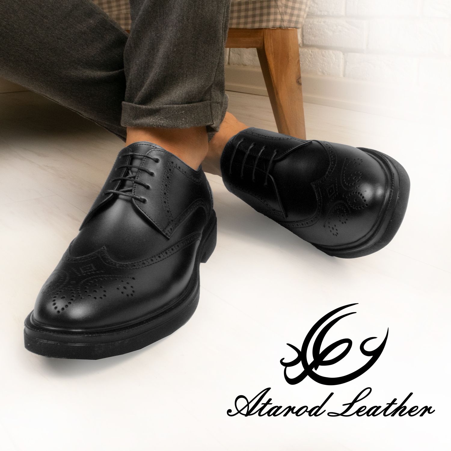 کفش مردانه چرم عطارد مدل SH10 -  - 13