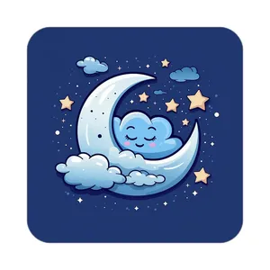 زیر لیوانی کاکتی طرح ماه و ستاره مدل mp53150