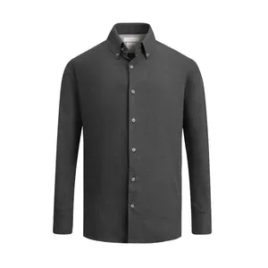 پیراهن آستین بلند یقه برگردان مردانه کروم مدل یقه دکمه دار 2520106