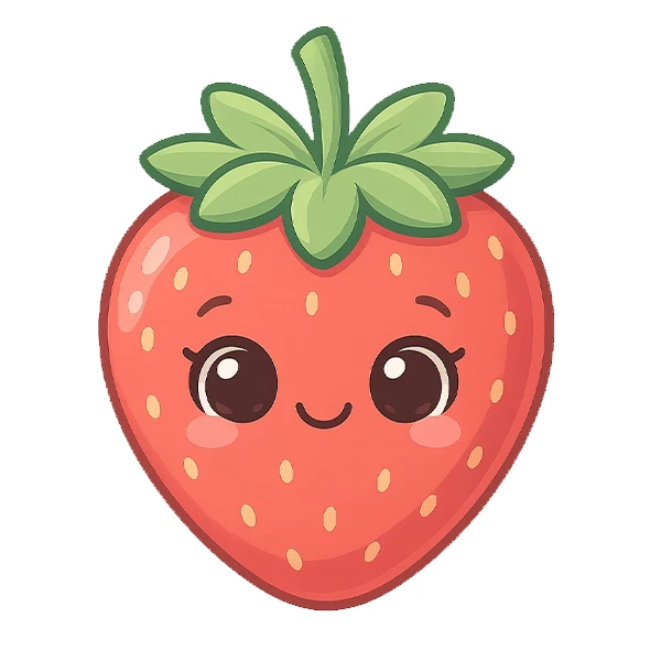 استیکر پارچه و لباس پاد آفرین طرح کارتونی توت فرنگی کد 5420