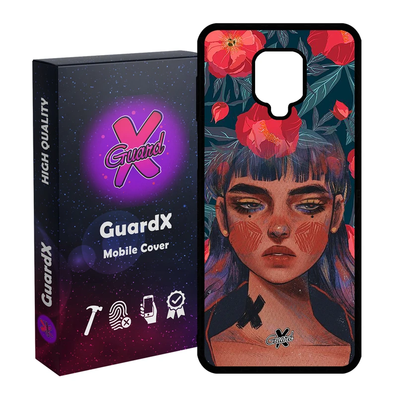 کاور گارد ایکس طرح Girl مدل Glass10334 مناسب برای گوشی موبایل شیائومی Redmi Note 9S / Note 9 Pro / Note 9 Pro Max