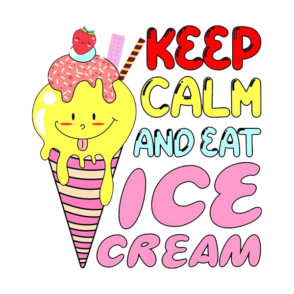 استیکر پارچه و لباس پاد آفرین طرح بستنی کد 3592