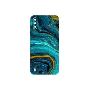 MAHOOT Turquoise marblewith golden streaks Cover Sticker for Samsung Galaxy A01
