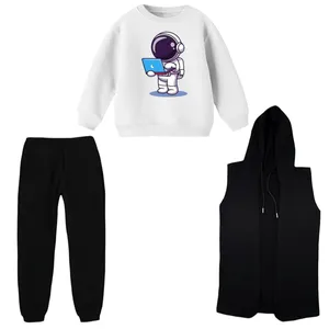 ست 3 تکه لباس راحتی بچگانه مدل فضانورد و لپ تاپ  