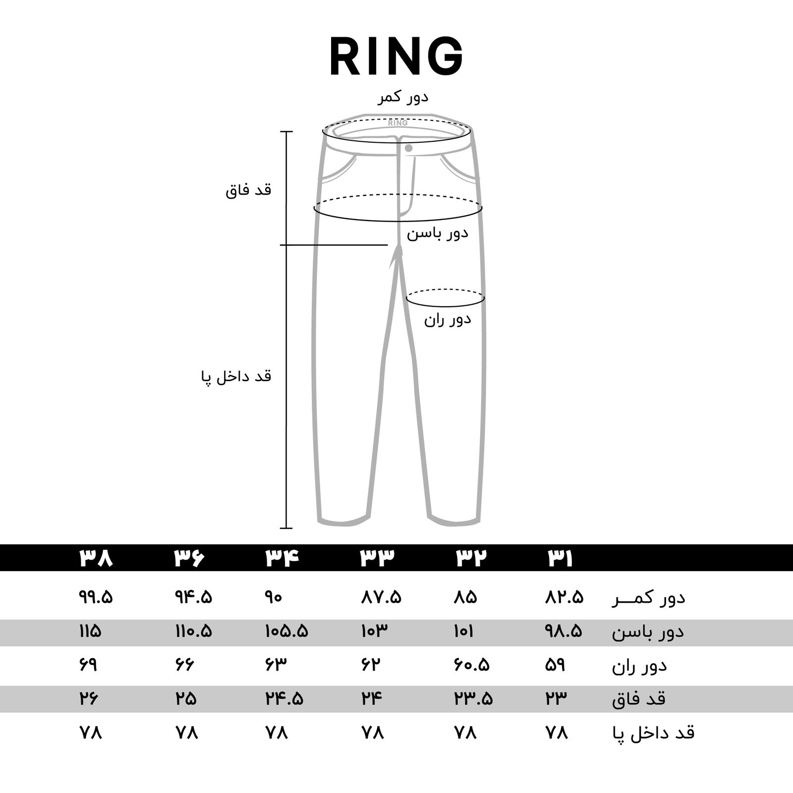 شلوار جین مردانه رینگ مدل PMD00104-0709 -  - 9