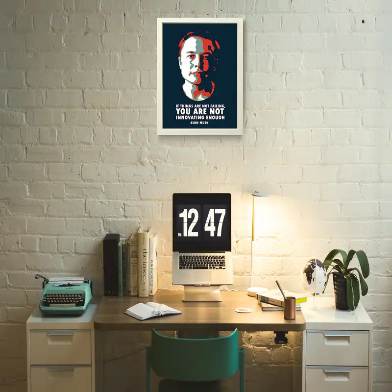 تابلو مدل دکوراتیو انگیزشی ایلان ماسک کدN240