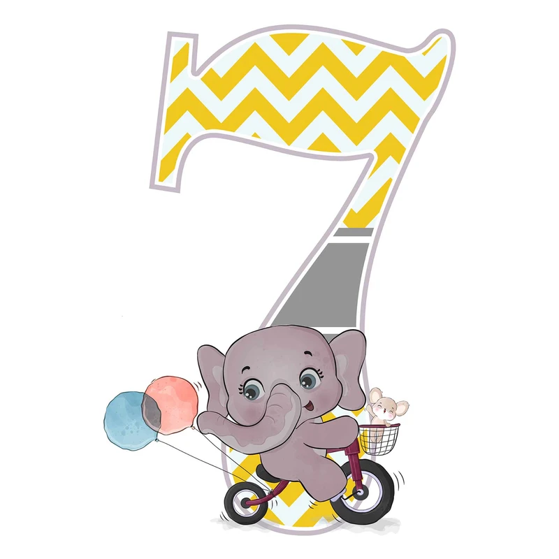 استند رومیزی مدل تولد عدد 7 طرح فیل کد 957