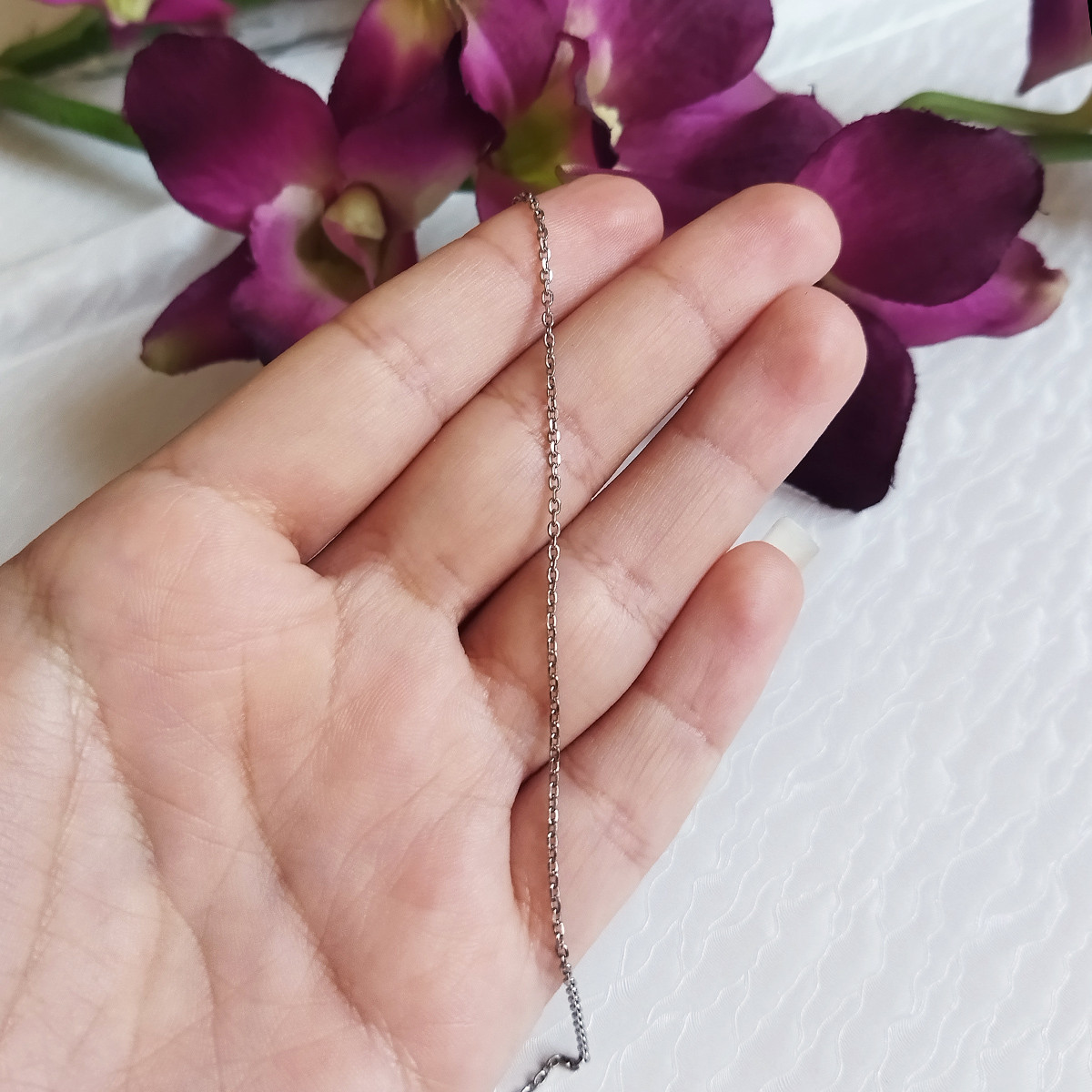 زنجیر نقره زنانه سلین کالا مدل  ابکاری رادیوم T50