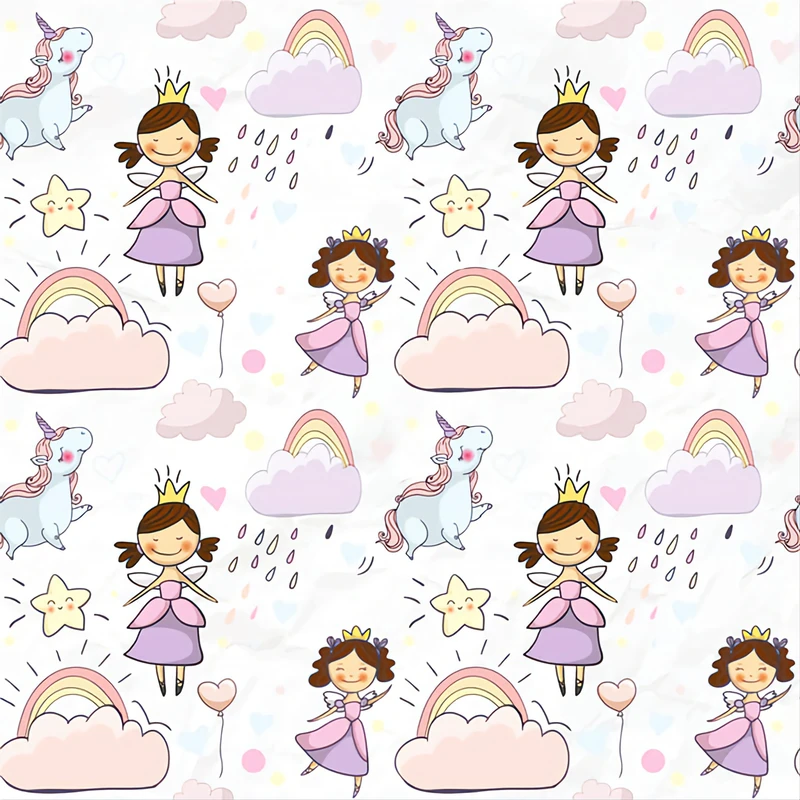 چرم مصنوعی طرح دختر و یونیکورن مدل FLA200817