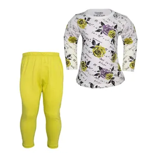 ست تی شرت و شلوار دخترانه چیندکا مدل 106