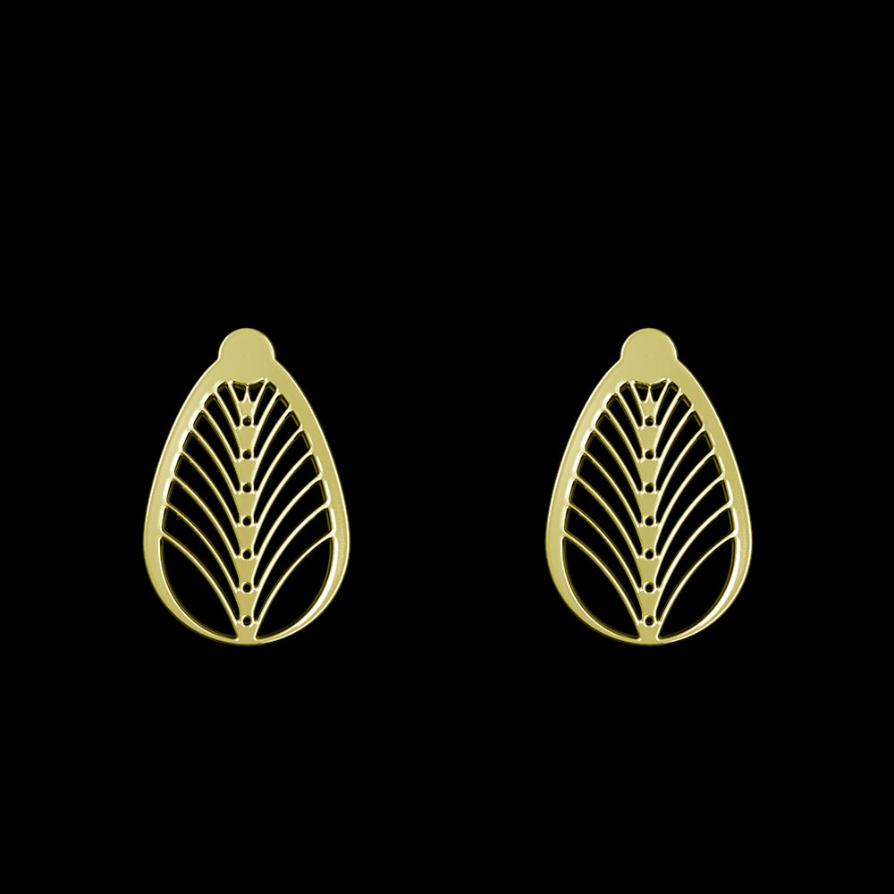 گوشواره طلا 18 عیار زنانه مدوپد مدل هندسی کد GA1-10181