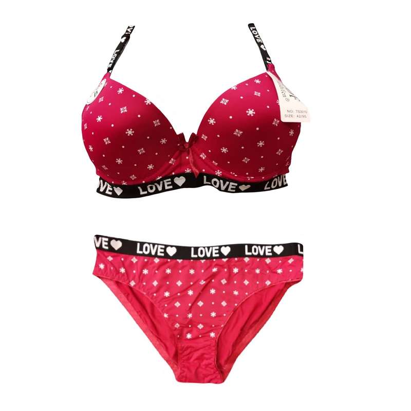 ست شورت و سوتین زنانه مدل ستاره رنگ قرمز