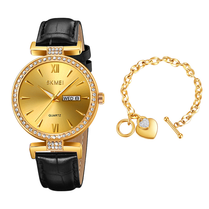 ساعت مچی عقربه‌ای کوارتز زنانه اسکمی مدل 2090GD به همراه دستبند