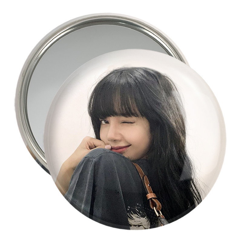 آینه جیبی خندالو مدل لیسا بلک پینک Black Pink  کد 14296