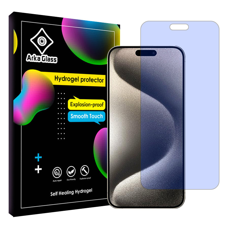محافظ صفحه نمایش ضد اشعه آبی آرکا گلس مدل Tough مناسب برای گوشی موبایل اپل iPhone 15 Pro Max