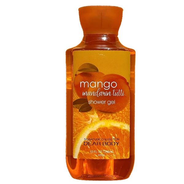 ژل شستشو بدن دیر بادی مدل mango  با رایحه شیرین و خنک مناسب برای انواع پوست حجم 295 میلی لیتر