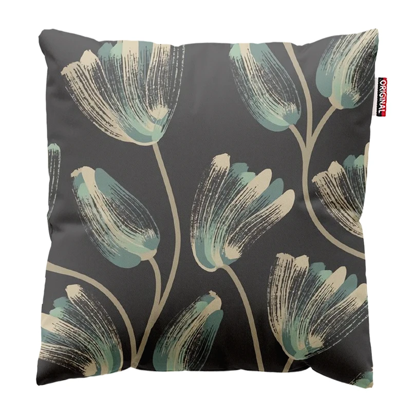 کوسن پاد آفرین مدل مینیمال طرح گل و برگ کد PK403580 سایز 40*40 سانتی متر