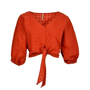 بلوز آستین بلند زنانه بادی اسپینر مدل 3626 کد 1 رنگ آجری