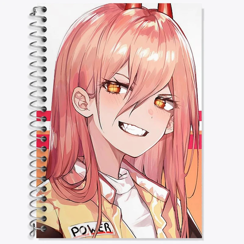 دفتر لغت 50 برگ خندالو مدل پاور انیمه مرد اره ای Chainsaw Man کد 17986