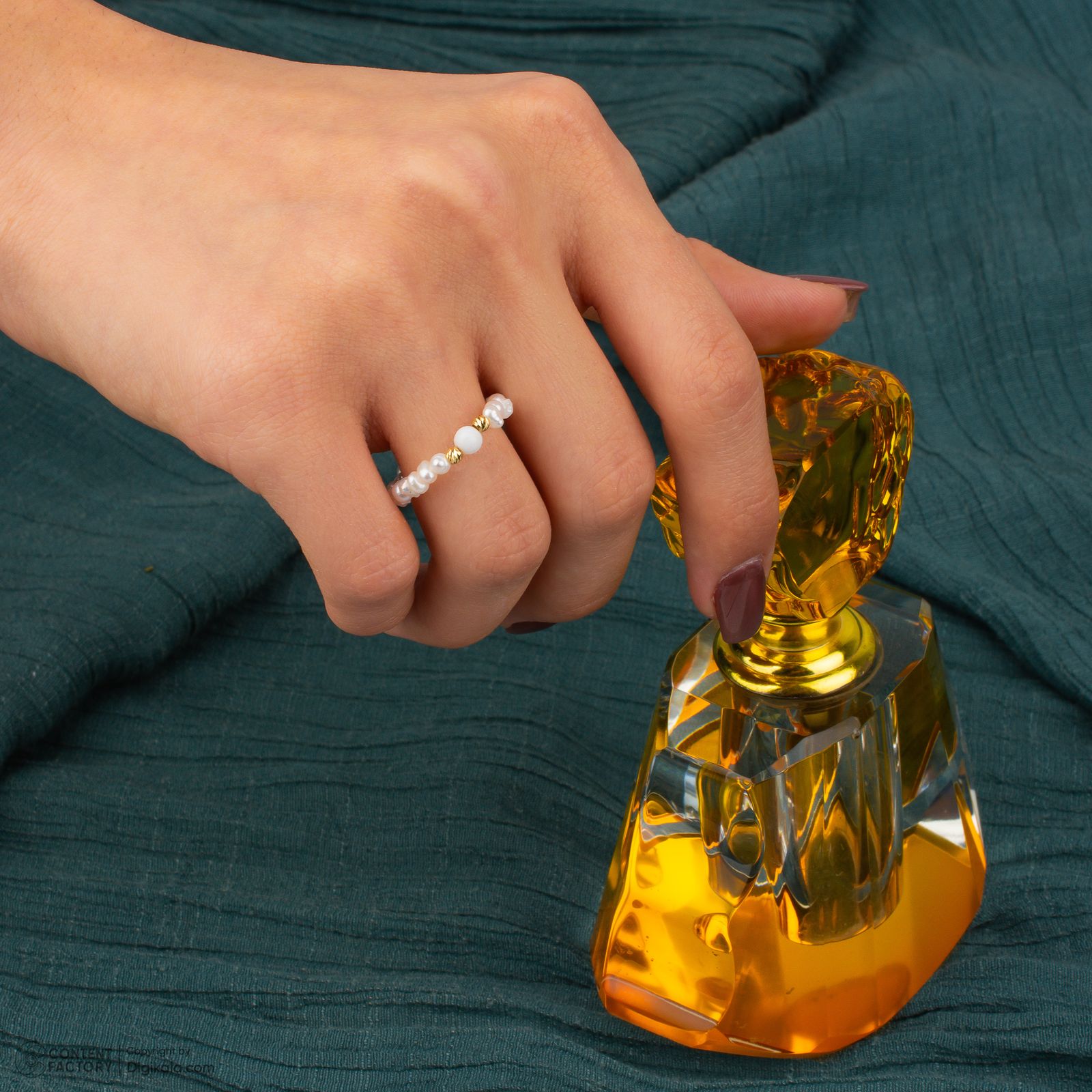 انگشتر طلا 18 عیار زنانه ناریا مدل مروارید سایز 56 -  - 9