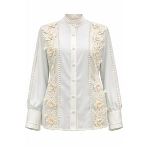 شومیز آستین بلند یقه ایستاده زنانه مدل هاله