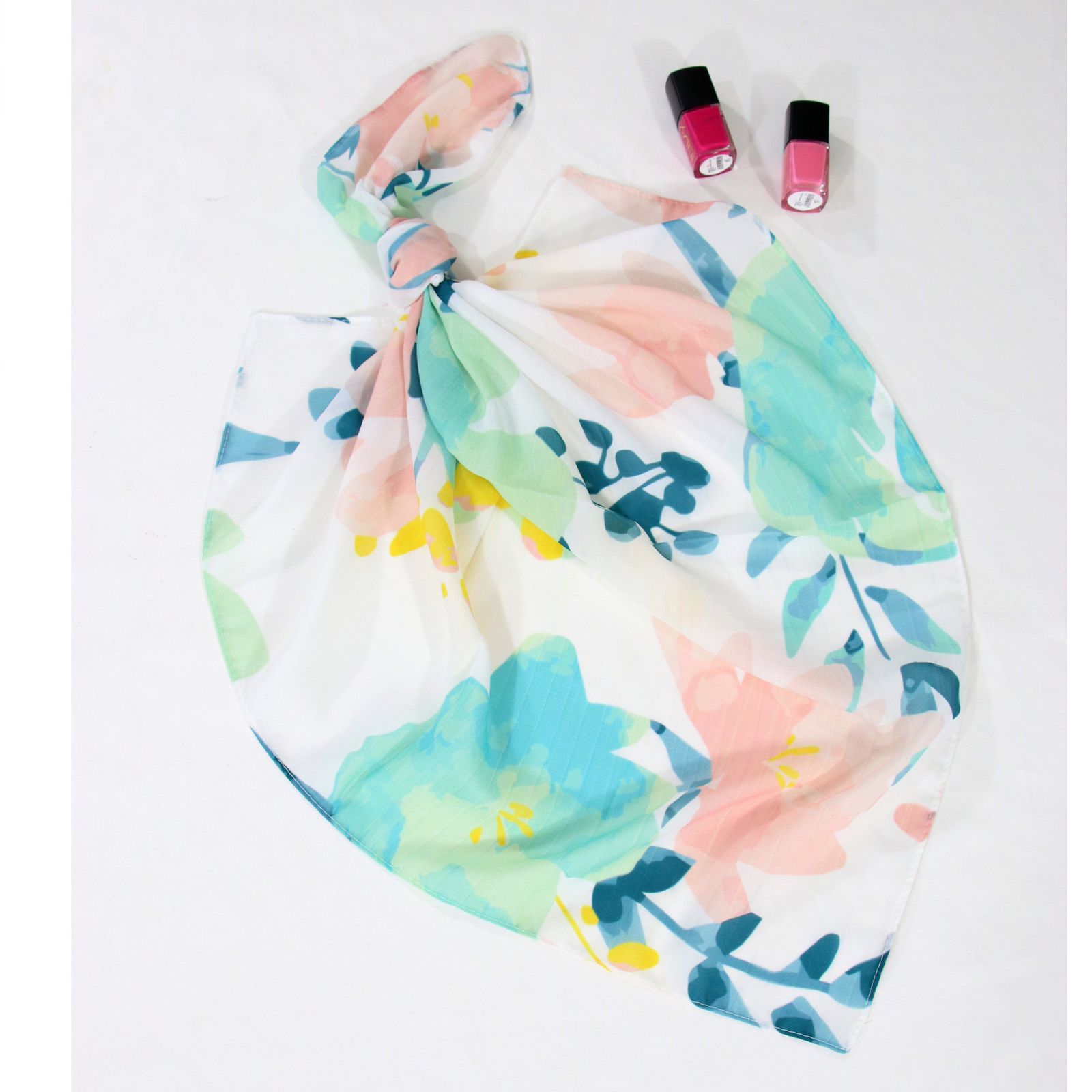 دستمال سر و گردن زنانه مدل مینی نخی گلدار کد a-2402 -  - 4