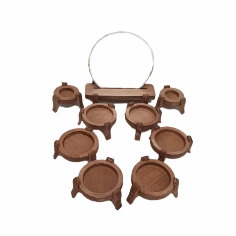 مجموعه ظروف هفت سین ۹ پارچه مدل چوبی طرح پایه دار ply6