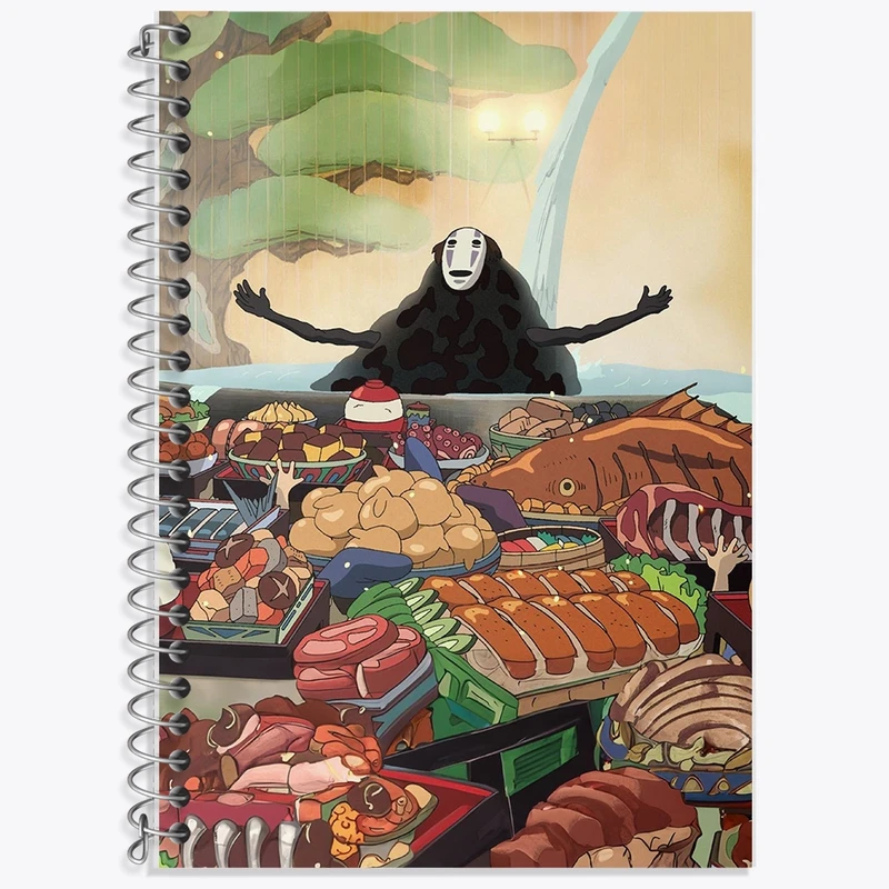 دفتر زبان 50 برگ خندالو مدل سه خط طرح انیمه شهر اشباح (Spirited Away) کد F968