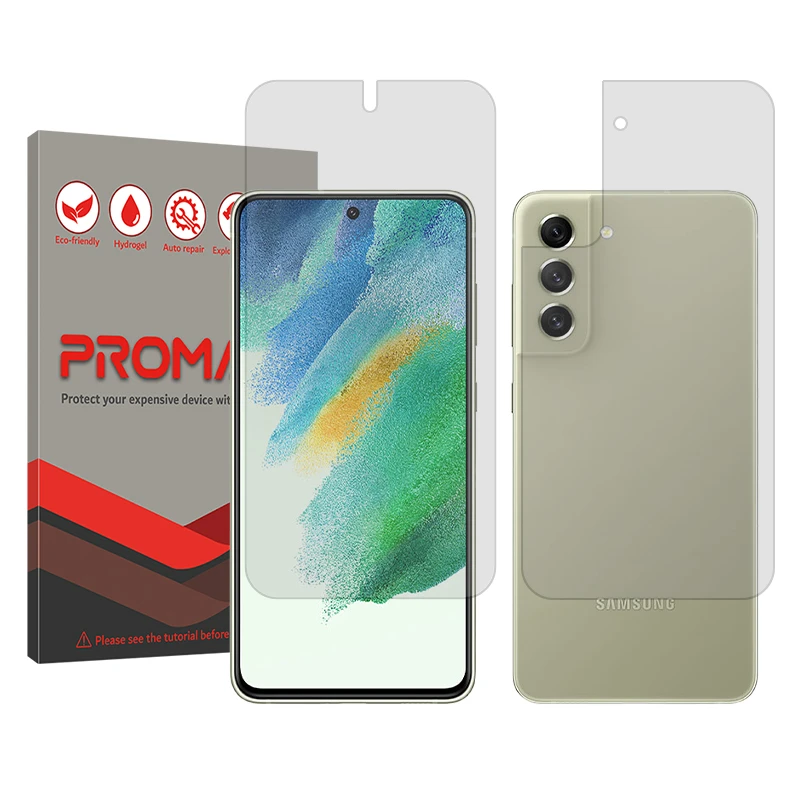 محافظ صفحه نمایش شفاف پرومیت مدل Resistant مناسب برای گوشی موبایل سامسونگ Galaxy S21 FE 5G به همراه محافظ پشت گوشی