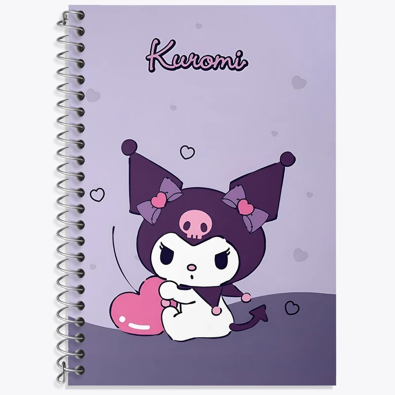 دفتر زبان 50 برگ خندالو مدل سه خط طرح کرومی (Kuromi) کد N4215