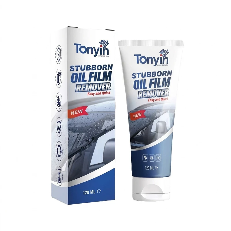 محلول پاک کننده چربی و لکه‌های سرسخت شیشه خودرو تونین مدل OIL FILM REMOVER حجم 120میلی لیتر