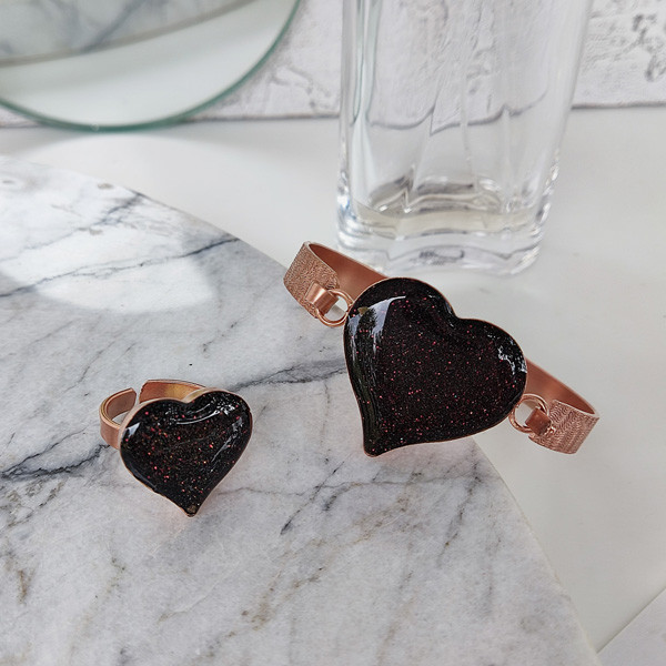 نیم ست زنانه مدل قلبی کد JW401.2