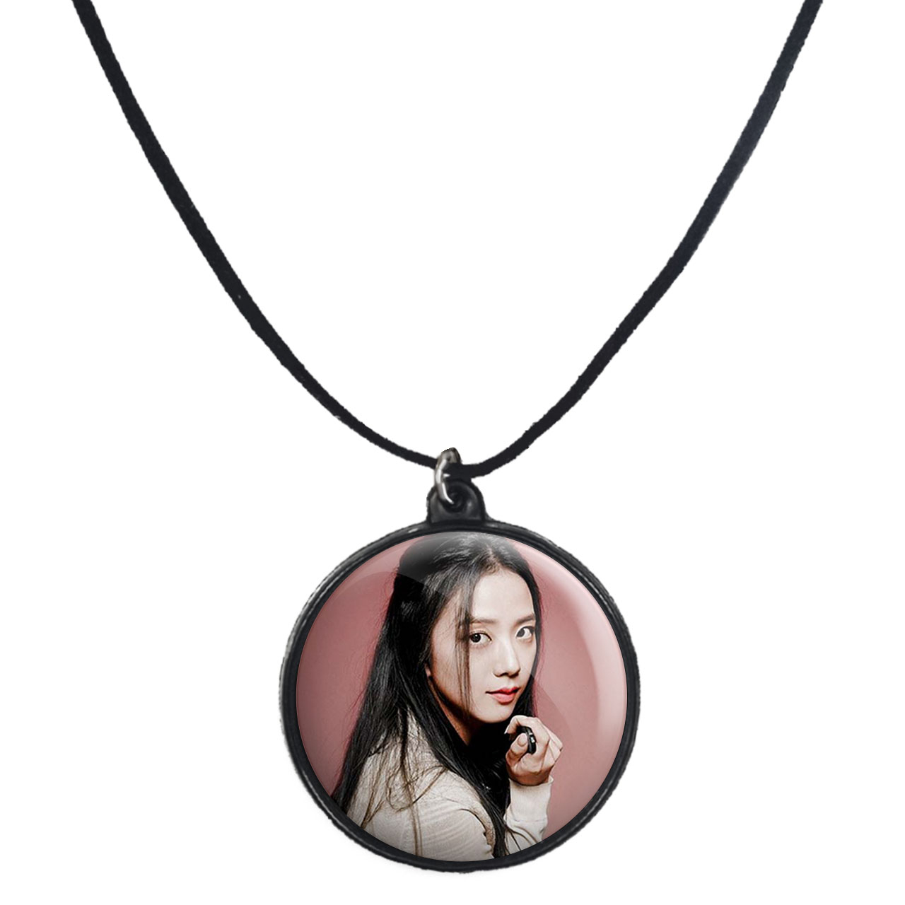 گردنبند پرمانه طرح بلک پینک کد pmb.6777 مدل دو طرفه