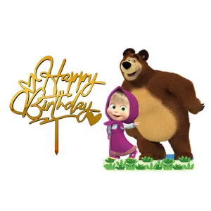 تاپر تزیین کیک مدل ماشا و خرسه مجموعه 2 عددی