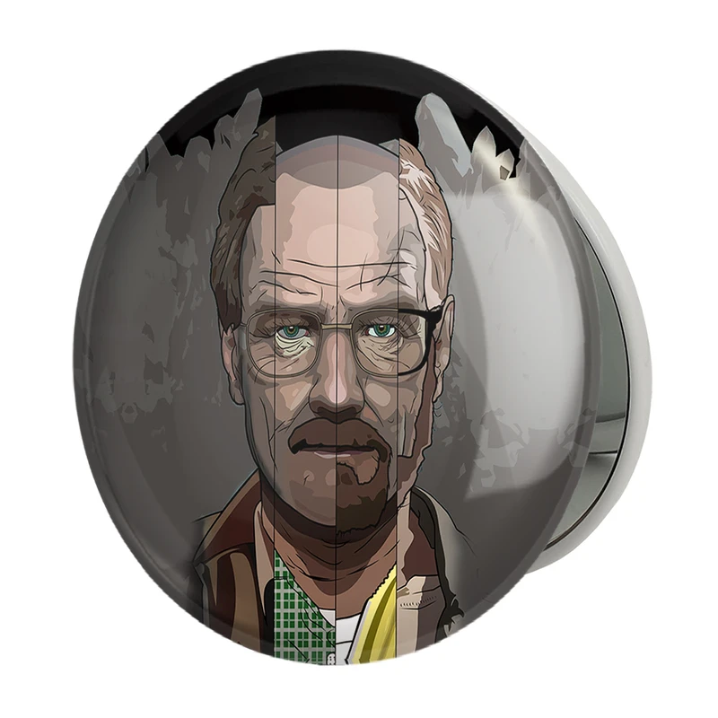 آینه جیبی خندالو طرح والتر وایت سریال بریکینگ بد Breaking Bad مدل تاشو کد 13282 