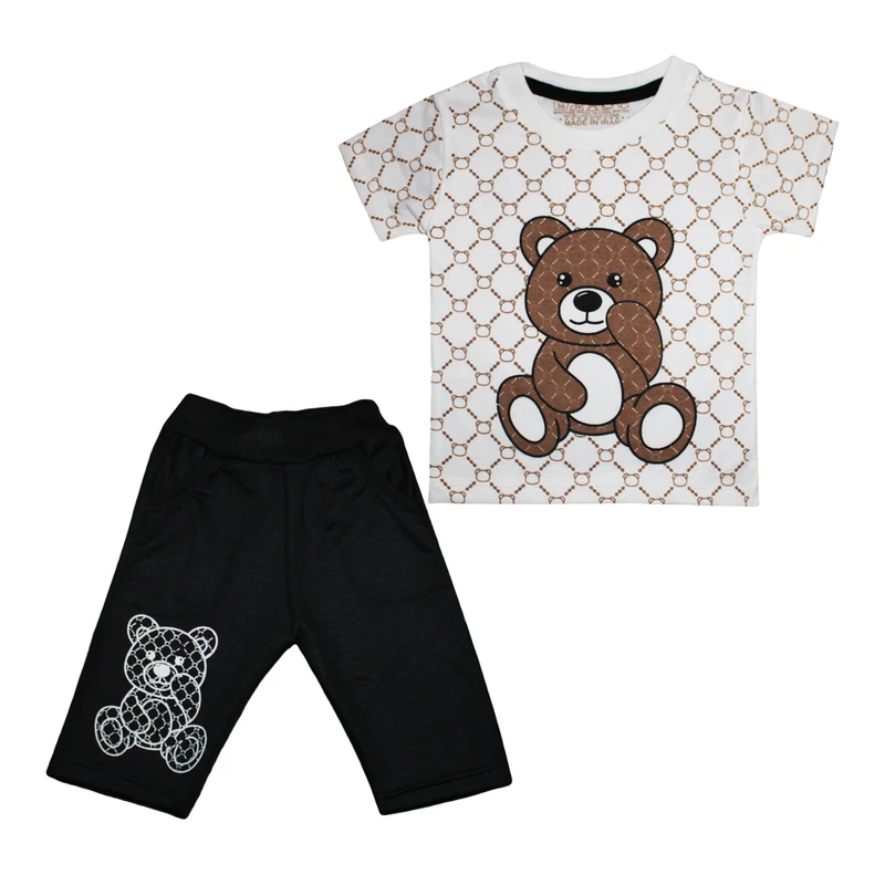 ست تی شرت و شلوارک پسرانه مدل New_2024 کد 104