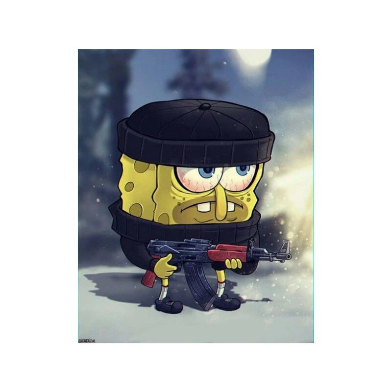 استیکر لپ تاپ و موبایل مدل انیمیشن طرح باب اسفنجی شلوار مکعبی SpongeBob SquarePants کد 1729