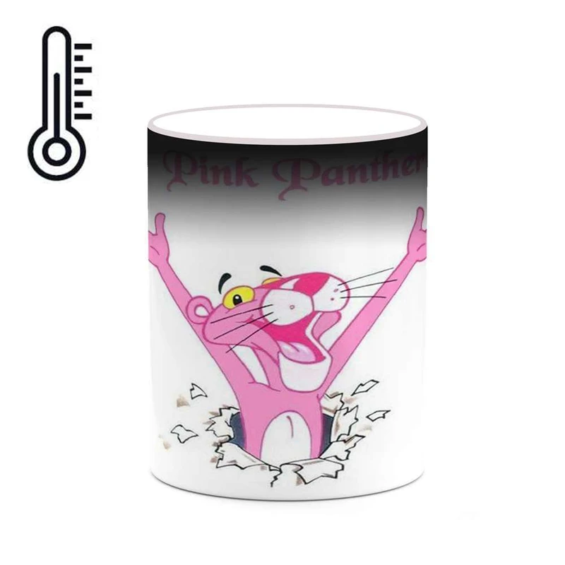 ماگ حرارتی کاکتی مدل کارتون پلنگ صورتی کد mgh23509